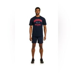 Reebok Men's Dark Blue And Red Athletic T-Shirt